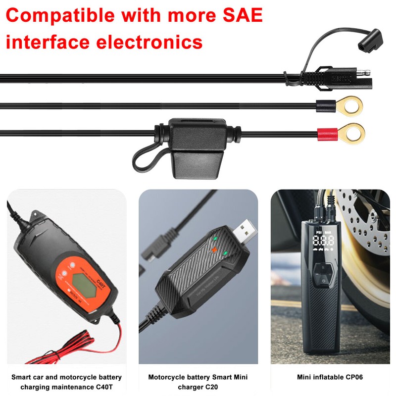 Battery Quick Connect Cable W/ Sae 2 Pin Ring Terminal Sae Connector Harness gallery
