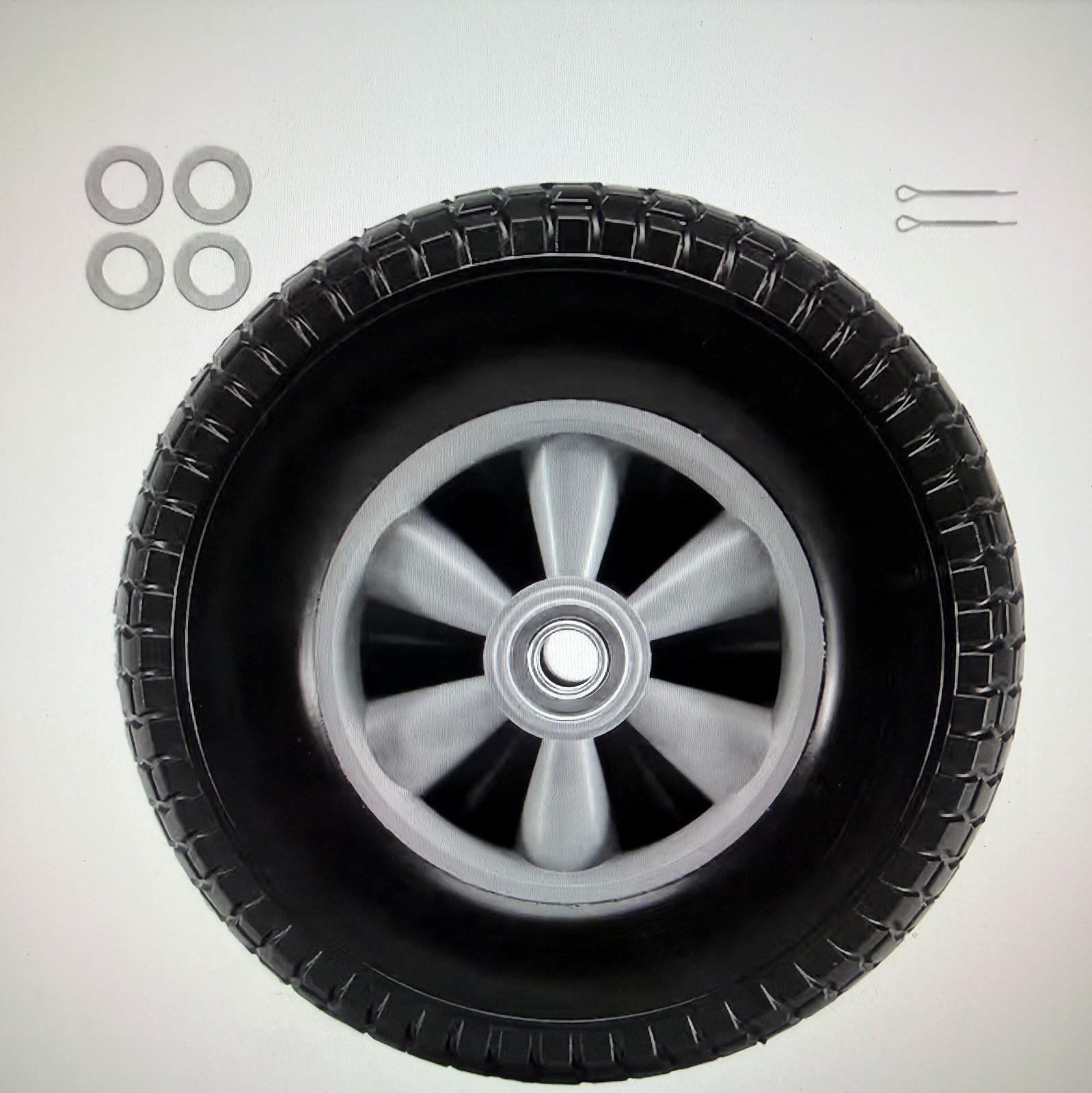 Solid PU Run-Flat Tire Wheel, 10 in. 2-Pack, 180 lbs. Dynamic Load, 220 lbs. Sta gallery