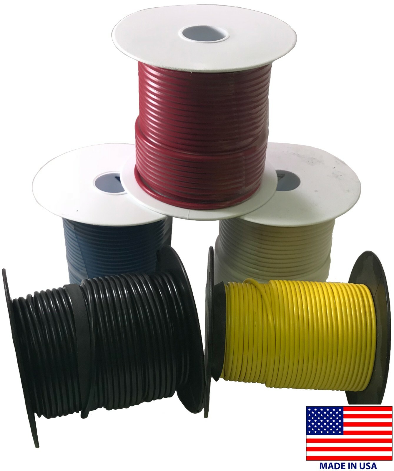 Marine Primary Tinned Copper Wire 8 Gauge 25 100 & 500 FT Lot 5 Colors - USA gallery