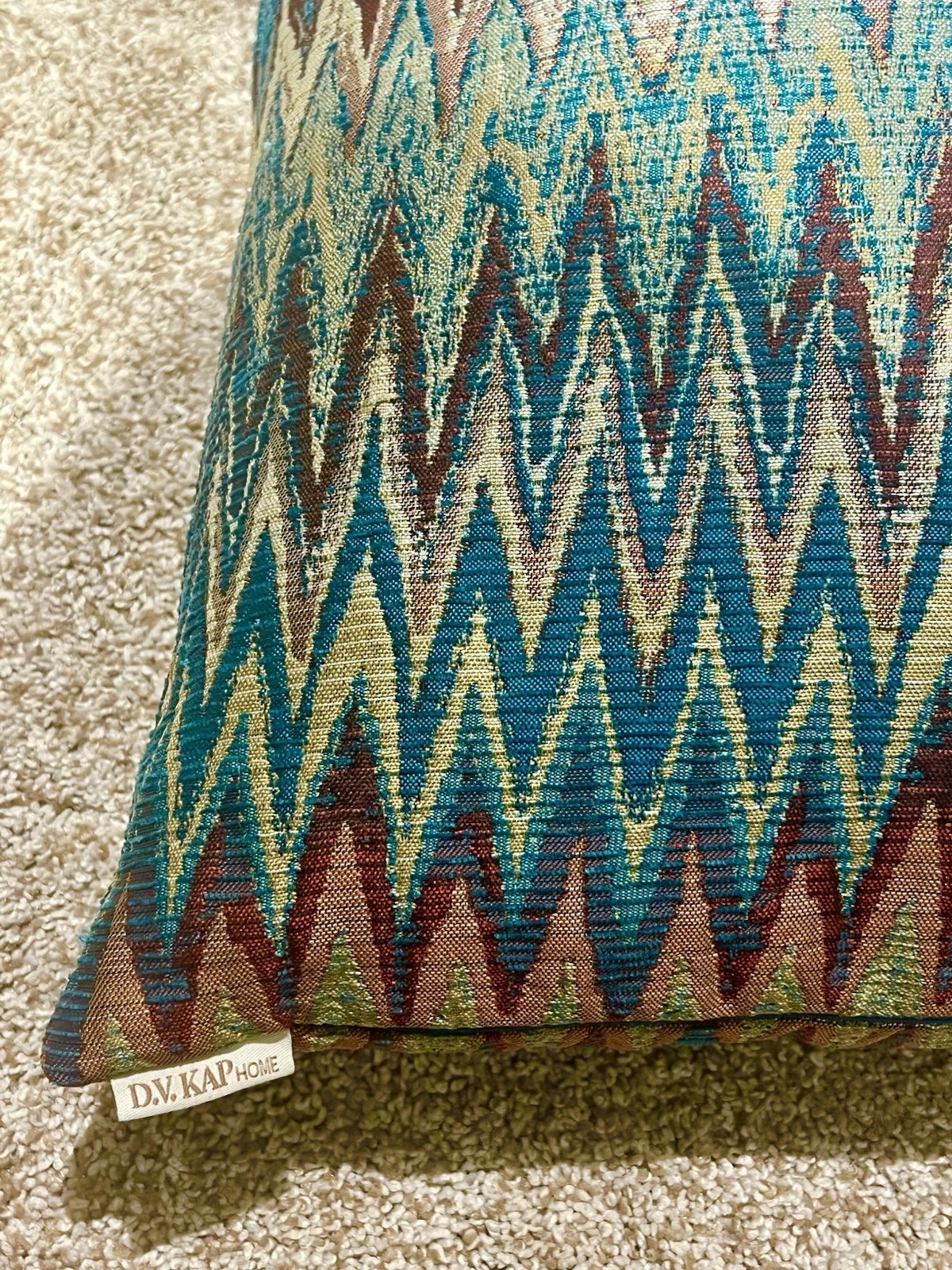 D.V. Kap Home Inferno Multi-Color Throw Pillow Zig Zag like Missoni 18” gallery