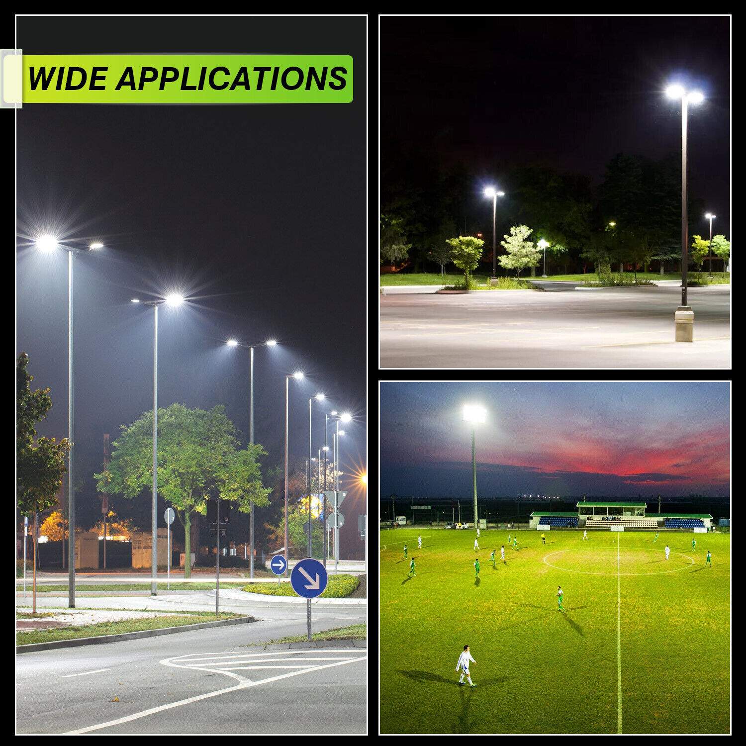 300W LED Parking Lot Lights Waterproof Outdoor Lighting for Stadium, Barn, Road gallery