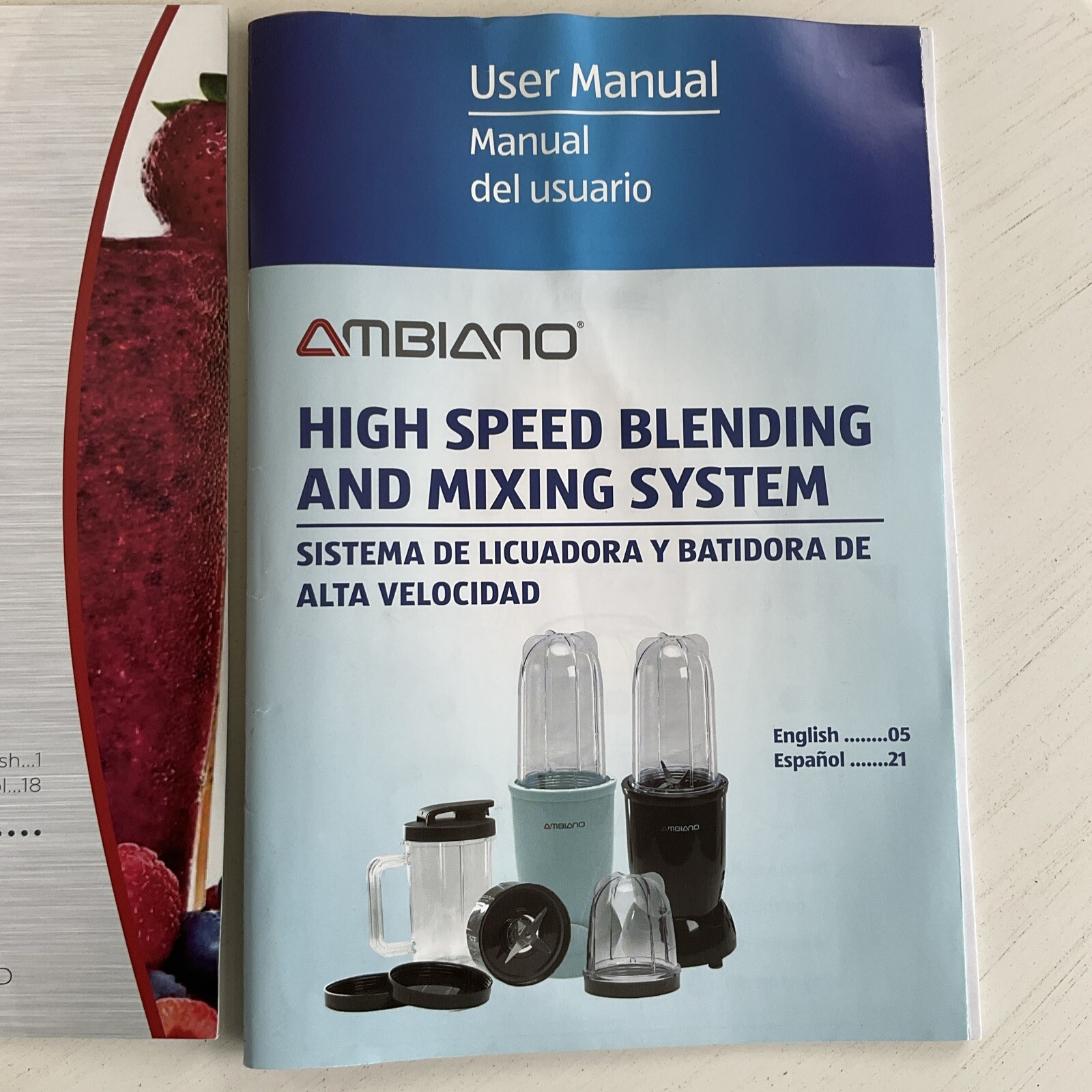 Ambiano High Speed Blender/Mixer User Manual & Recipe Book Lot gallery