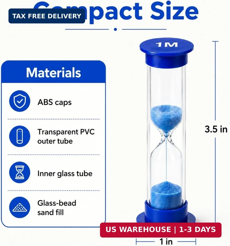 Plastic Sand Timer Sandglass Hourglass Sand Clock Timer 30 Sec, 1 Min, 2 Mins, 3 gallery