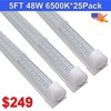 25 Pack 5Ft Led Shop Light Fixture 48W 6500K 6200Lm Clear Integrated Cooler Tube gallery
