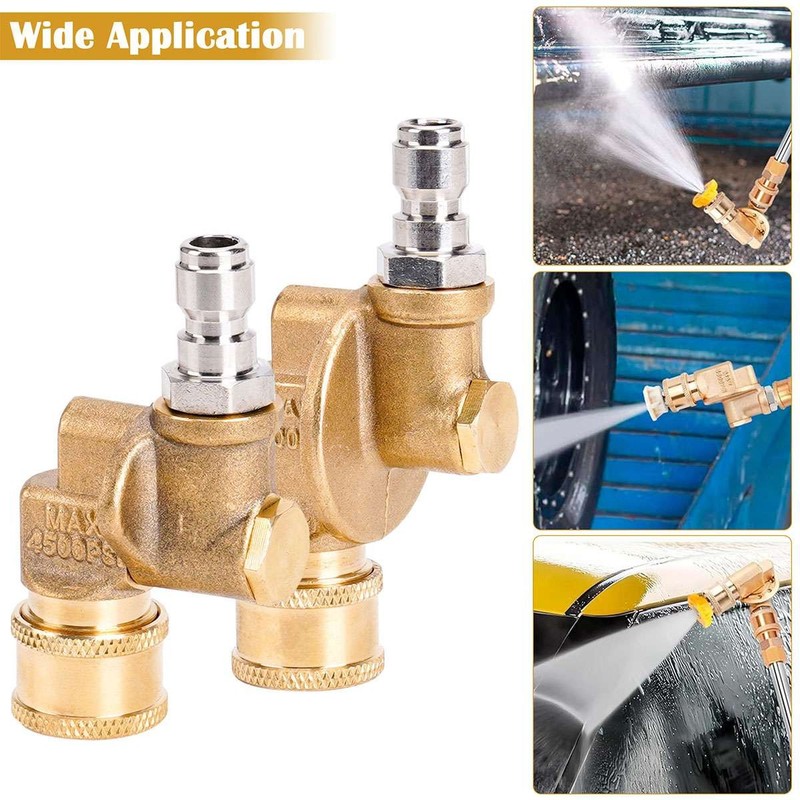 For Pressure Washer 1/4 " Quick Connect Pivoting Coupler Rotating Nozzle gallery