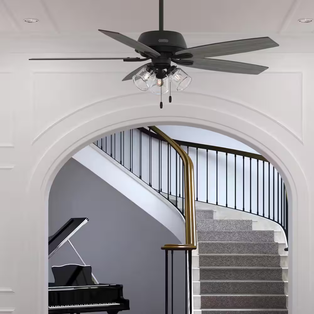 Dondra 60 In. Indoor Matte Black Ceiling Fan with Light Kit Included gallery