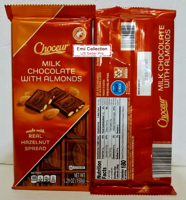 Choceur Austria Milk Chocolate with Almonds Bars Bundle 5.29oz 150g gallery