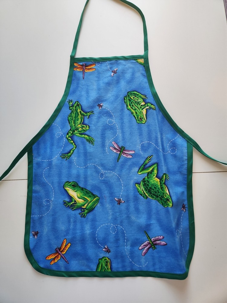 Handmade Frog And Dragonfly Apron For Children Age 2 To 5 Years