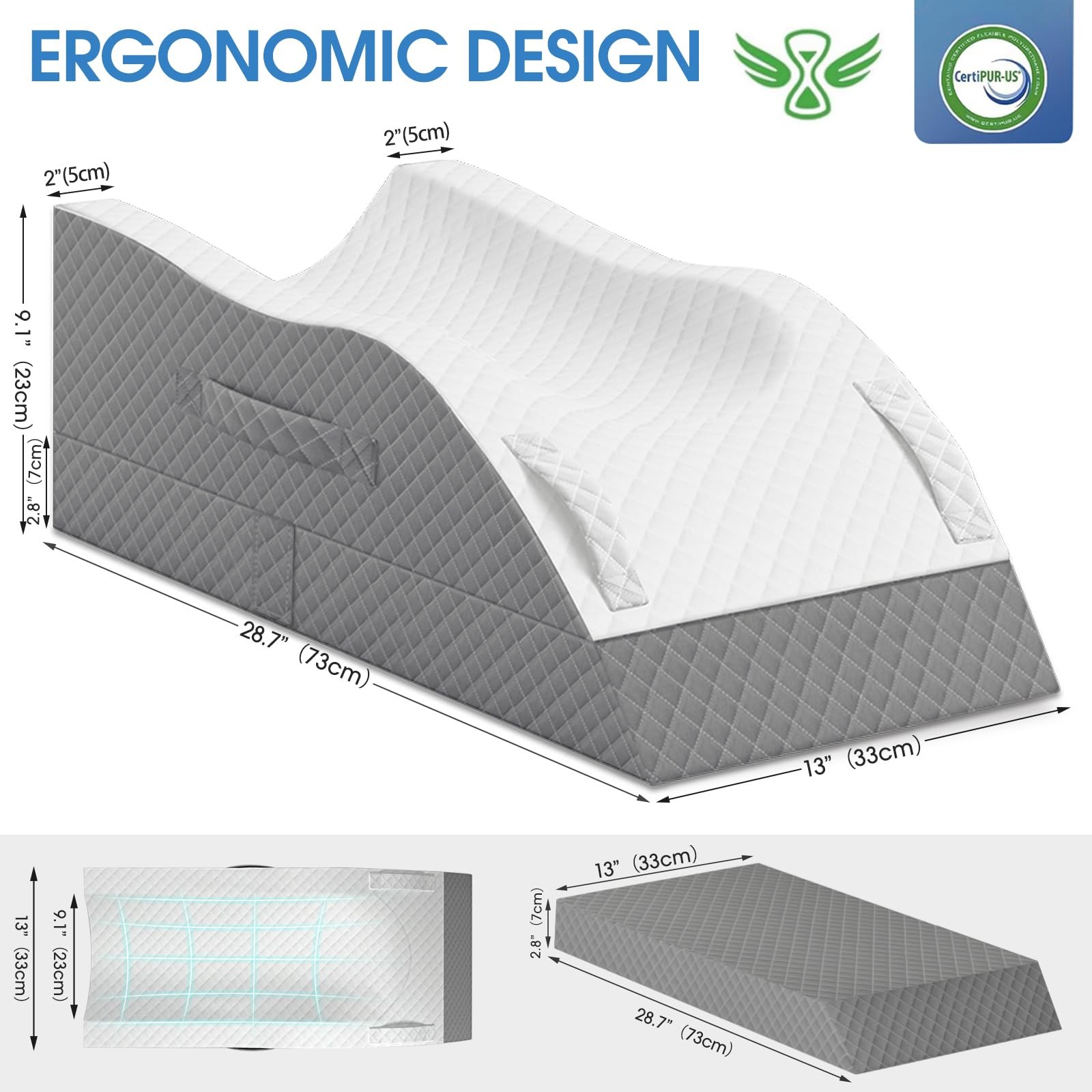Tranquilrelax Elevation Pillows For Leg After Surgery Memory Foam Adjustable gallery