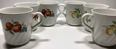 Corelle Coordinates Stoneware Fruit Pattern Coffee Mug Set Multicolor 6-Piece