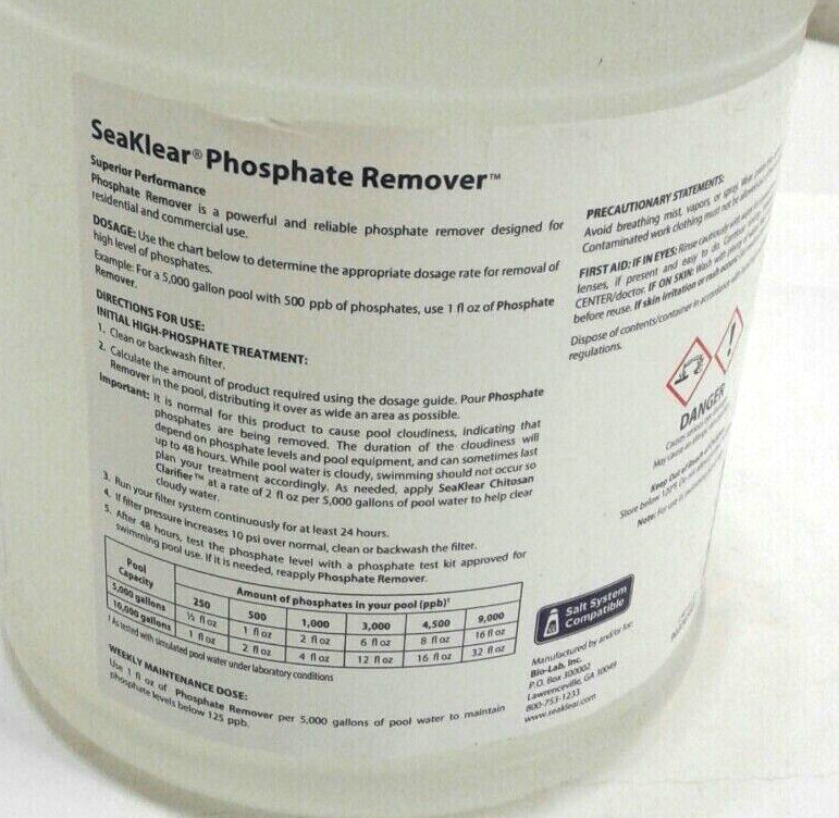 Bio-Lab SeaKlear 90336SKR Pool Phosphate Remover Residential & Commercial 1 Gal. gallery