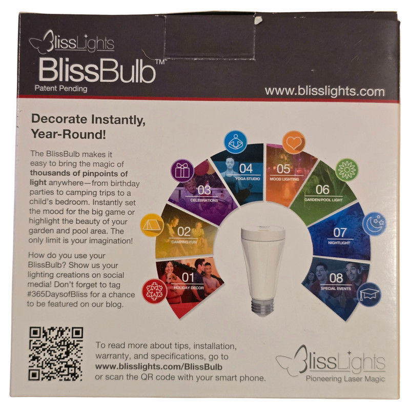 BlissLights BlissBulb Laser Star Projector Green Light Bulb 8000 Hours New gallery