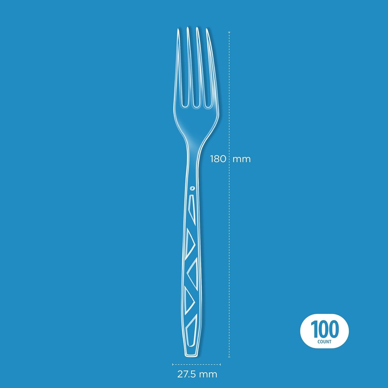Basics Disposable Clear Plastic Forks, Premium Quality, 100 Count, Large Pack gallery