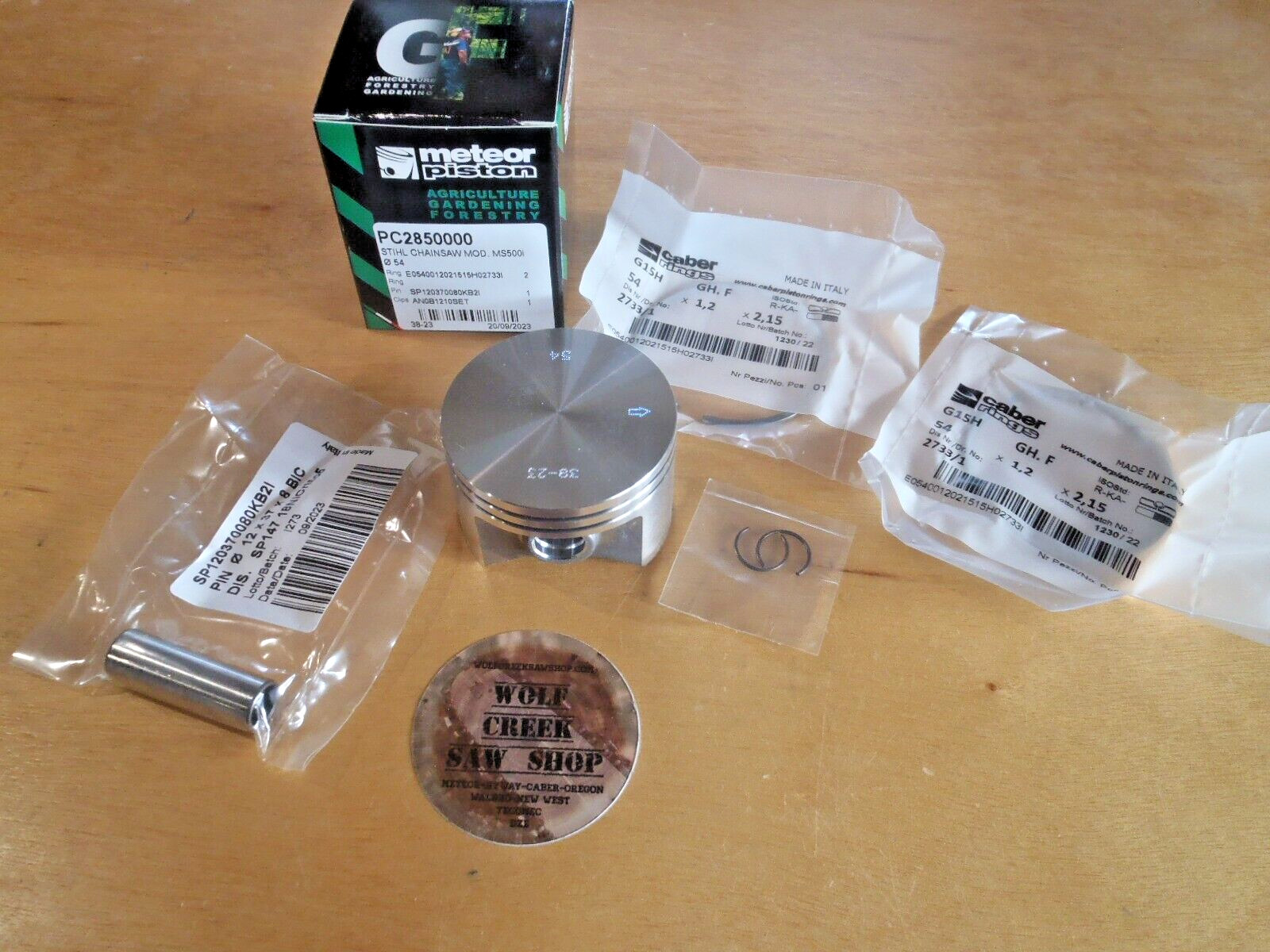 Meteor piston kit for Stihl MS500i 54mm with Caber rings Italy 1147 030 2003 gallery