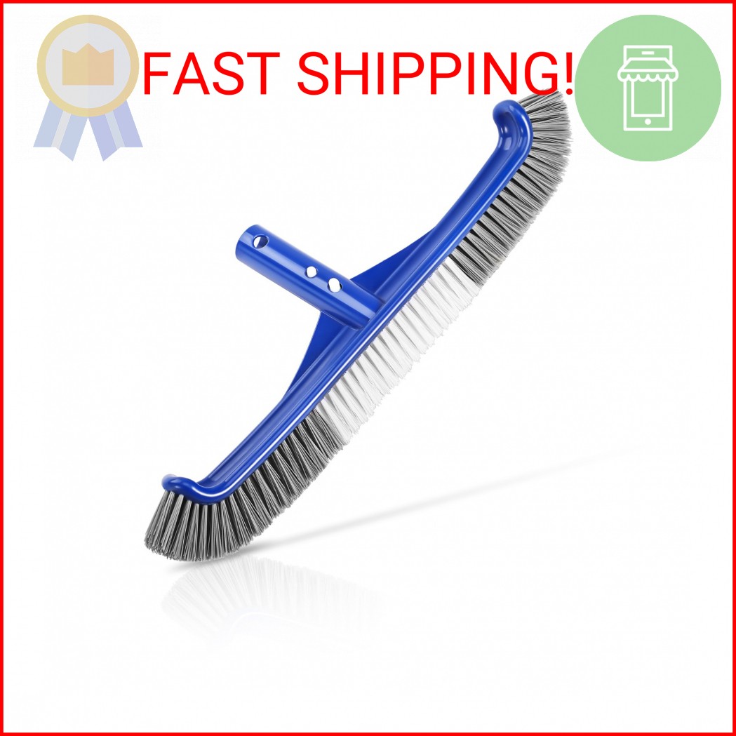 Pool Brush Head, 17" Pool Brushes for Cleaning Pool Walls, Curved Ends High-Effi gallery