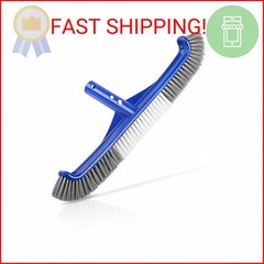 Pool Brush Head, 17″ Pool Brushes for Cleaning Pool Walls, Curved Ends High-Effi