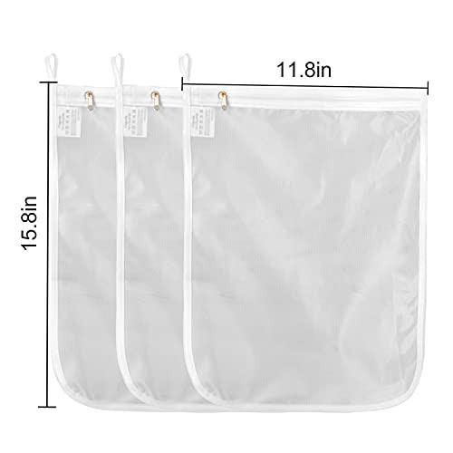 Delicates Laundry Bags, Fine Mesh Wash Bag for 3 set (3 Medium) White gallery