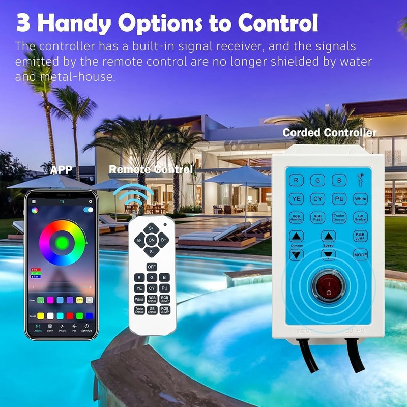 🔥Pool Light for Inground Pool, 20W 6 Inch LED Inground Pool Light with Remote gallery