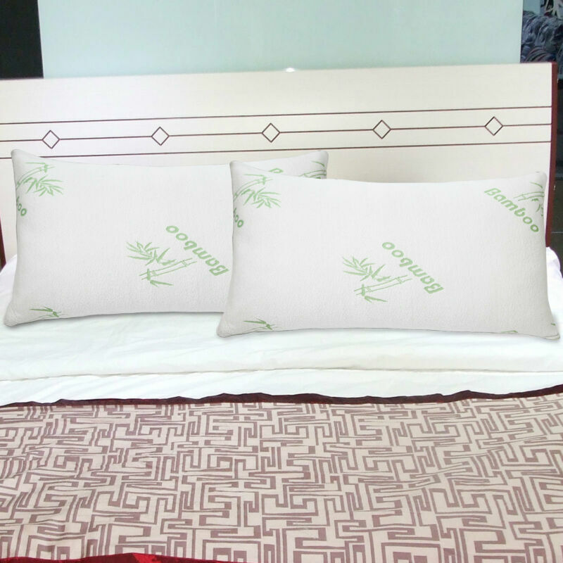 1/2Pack Bamboo Memory Foam Bed Pillow Queen/King Size Hypoallergenic w/Carry Bag gallery