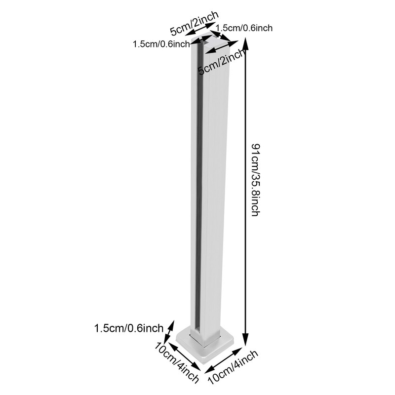 Glass Railing Post Mid Post 91cm 304 Stainless Steel Balustrade for Balcony Deck gallery