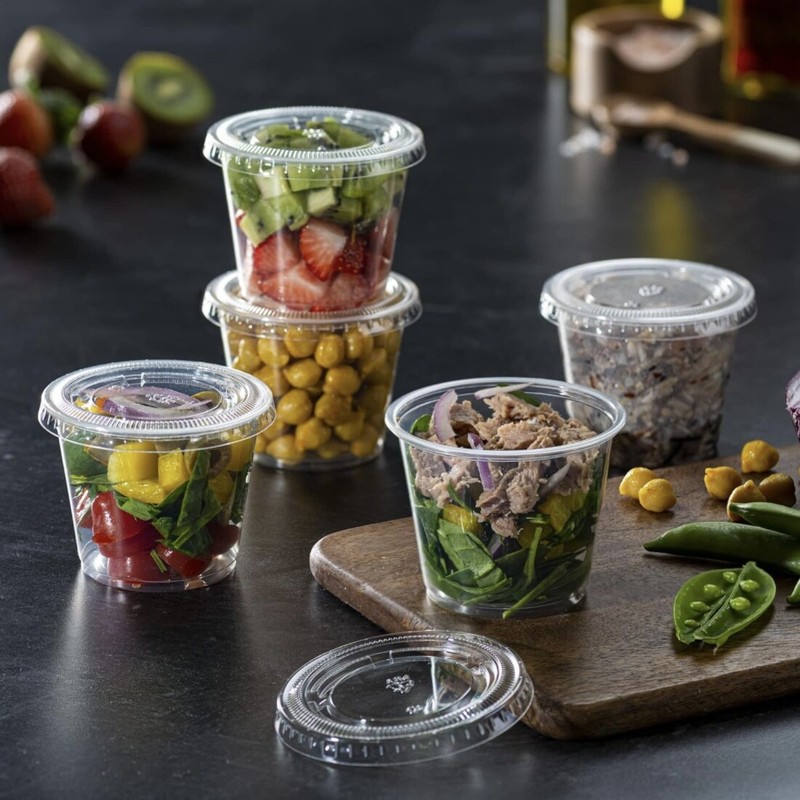 5.5 oz Plastic Clear Disposable Portion Cups with Lids for Sauce Cup BPA Free gallery