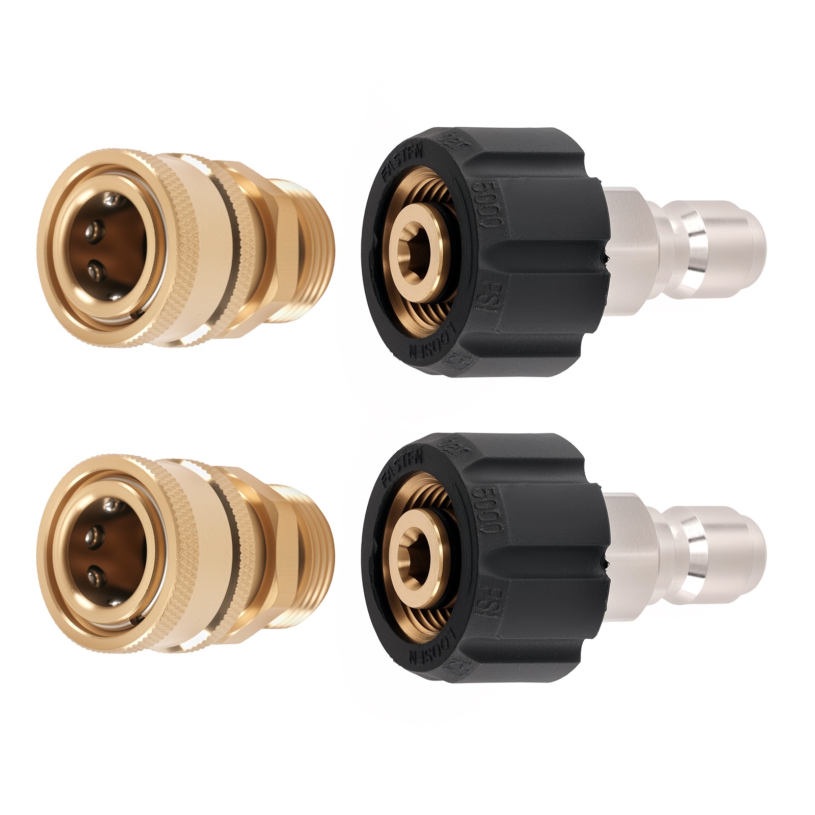 Pressure Washer Adapter M22 14mm Swivel to 3/8'' Quick Connect 5000PSI Brass gallery