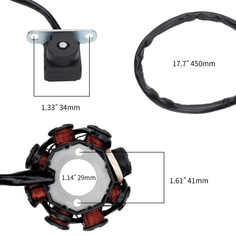 Ignition Stator Magneto 8 Coil 5 Wires Replacement for GY6 50CC 60CC 80CC gallery
