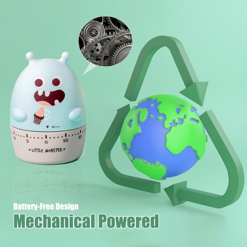 Quirky Creature Mechanical Kitchen Timer, Cute 60-Minute Manual Wind Up Count... gallery
