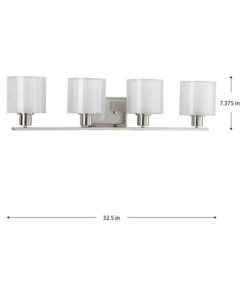 Invite 4-Light 33"w Bath Vanity Light Fixture Brushed Nickel Finish gallery