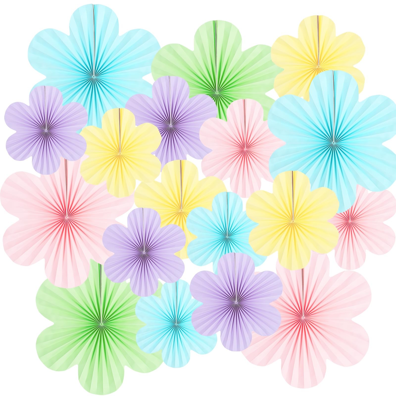 Paper Fan Flower Wall Decorations 18 PCS Pastel Set for Party Classroom gallery