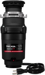 1/2 HP Continuous Feed TECASA Garbage Disposal with Cord, Anti-Jam & Compact