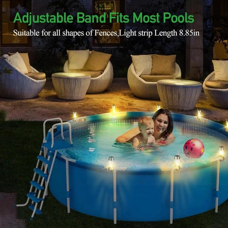 Pool Lights for Above Ground Pools,Solar Pool Light 6 Pack for Framed Above G... gallery