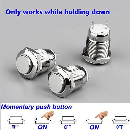 Gebildet 10pcs Waterproof Push Button Momentary Stainless Steel Push Button On gallery