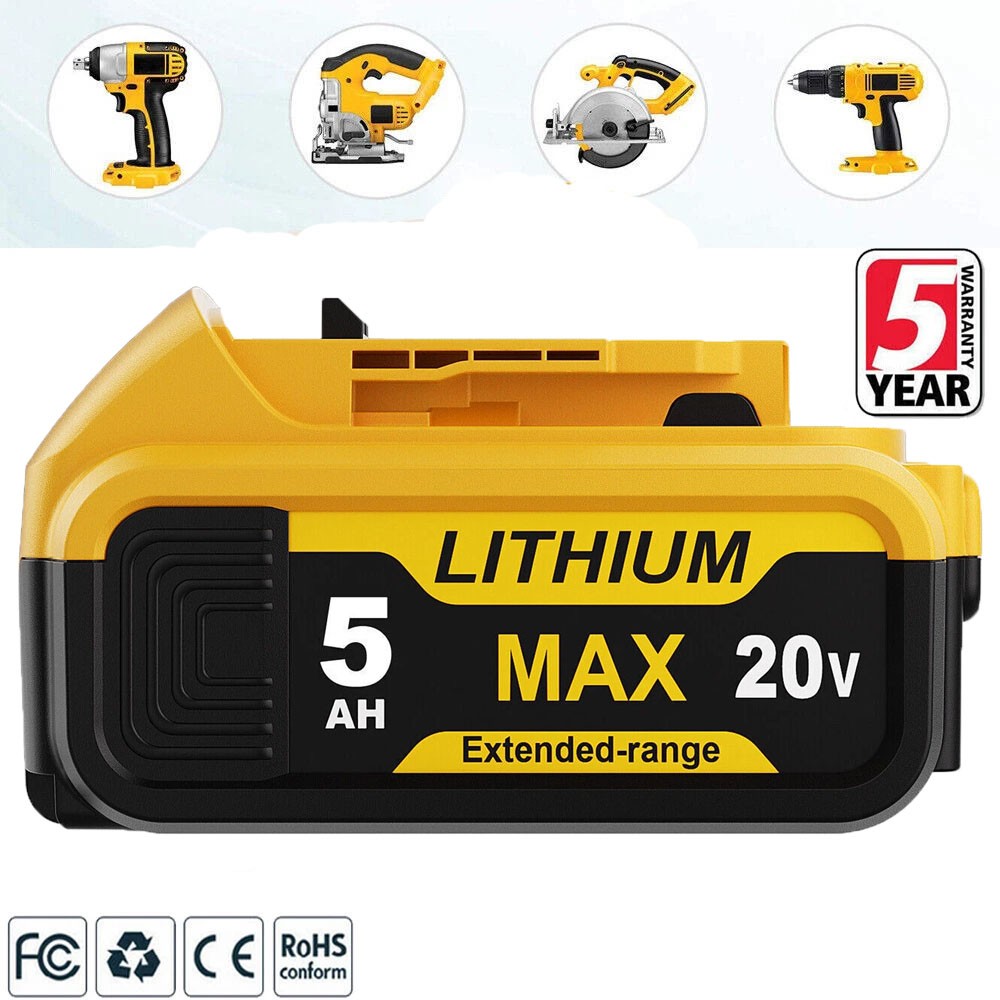 BATTERY For DEWALT 20V LI-ION 5.0AH DCB208 LITHIUM-ION SLIDE DCB180 DCB183 gallery
