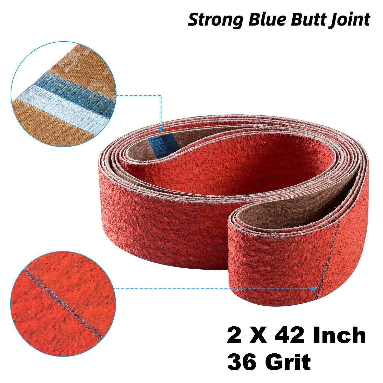 2x42 Inch Ceramic Sanding Belts 36 Grit High-Performance Sander Sharpening Belt gallery