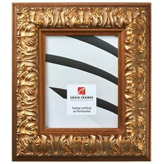 Craig Frames 3″ Wide Distressed Ornate Gold Wall Picture Frames w/ Leaf Detail