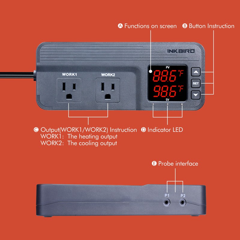 Inkbird Humidity Temperature Probe Replace For ITC-608T Sensor Replacement Heat gallery
