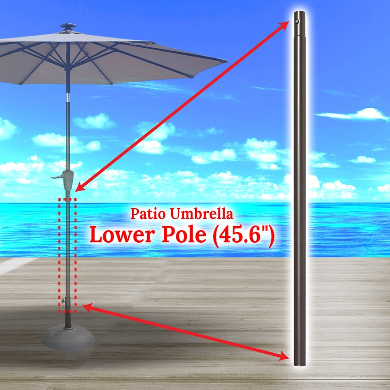Patio Umbrella Replacement Lower Pole w/Bullet Buckle 33.5''L/45.6''L POLE ONLY gallery