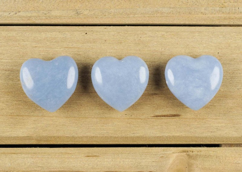 ANGELITE Crystal Heart - Self Care, Mom Gift, Home Decor, Healing Stones, E0163 gallery