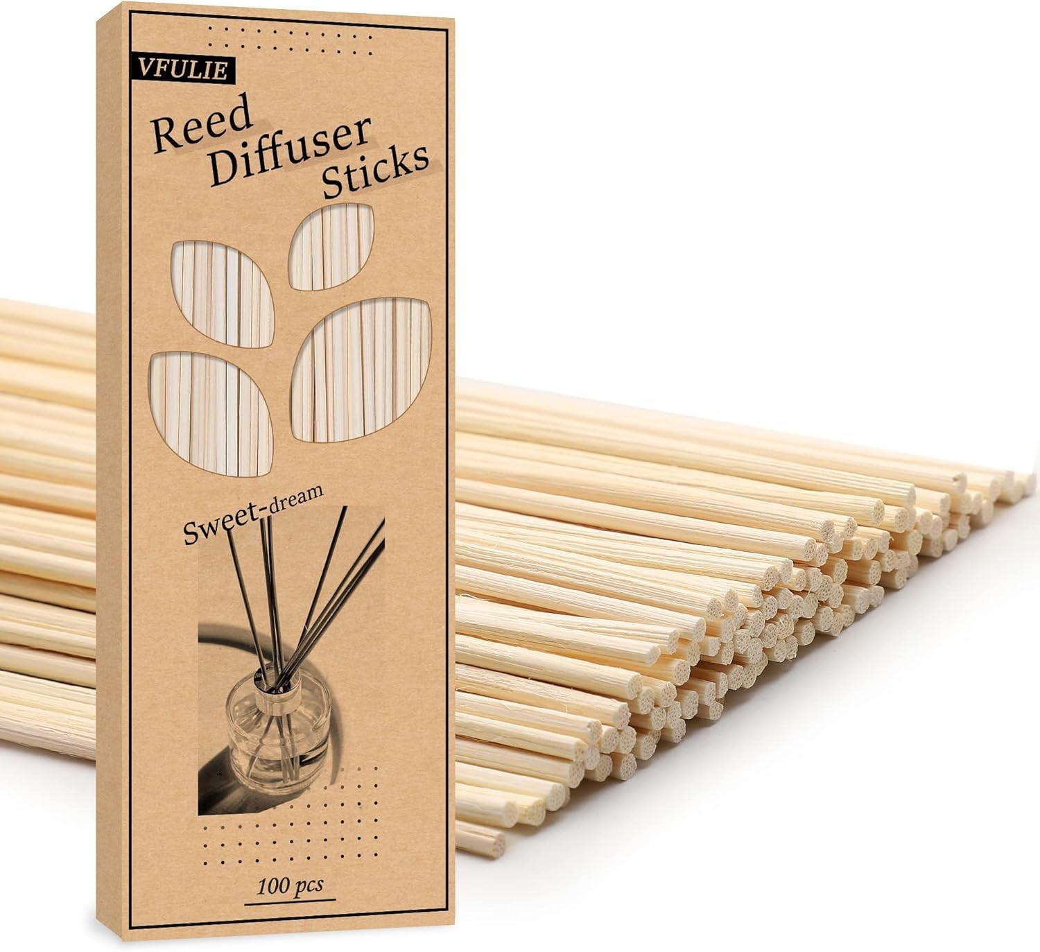 100pcs 10" Reed Diffuser Sticks Natural Rattan Wood for Essential Oil Aroma gallery