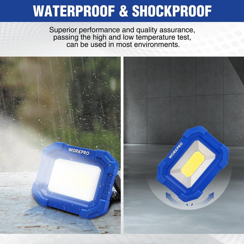 WORKPRO 2Pack Rechargeable 2000LM LED Work Light Magnetic Super Bright Worklight gallery