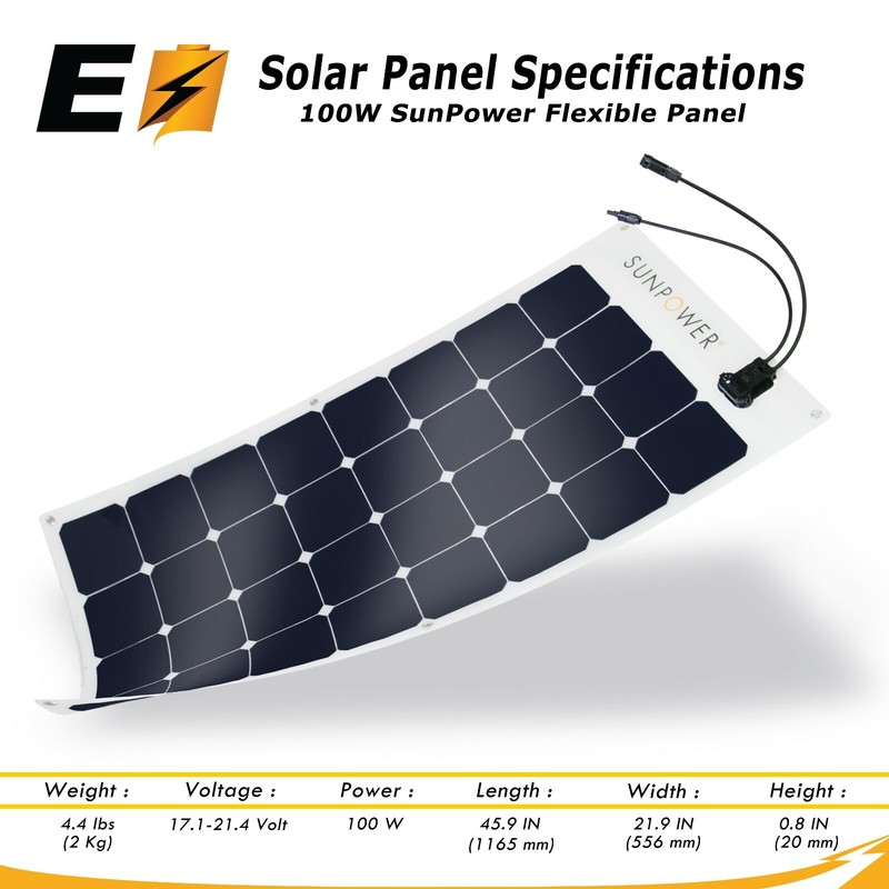 200W Flexible Authentic SunPower Solar Panel Great for Marine, RV and Camping*** gallery