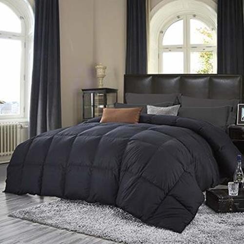 Goose Down Comforter, 100% Egyptian Cotton Black (Size: King 106 X 90) gallery