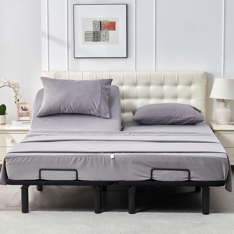 Split Top King Sheet Set Adjustable Bed 4 Piece Kingnex 28-30 Deep Pocket gallery
