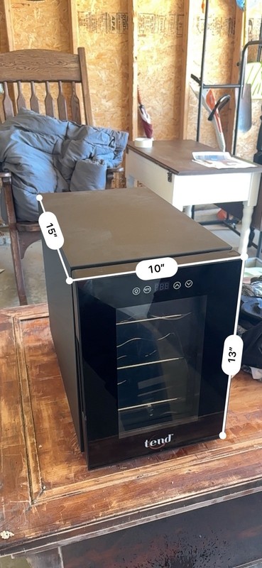Tend 15-Bottle Single Zone Wine Cooler, Black Glass Door, Freestanding 13in gallery