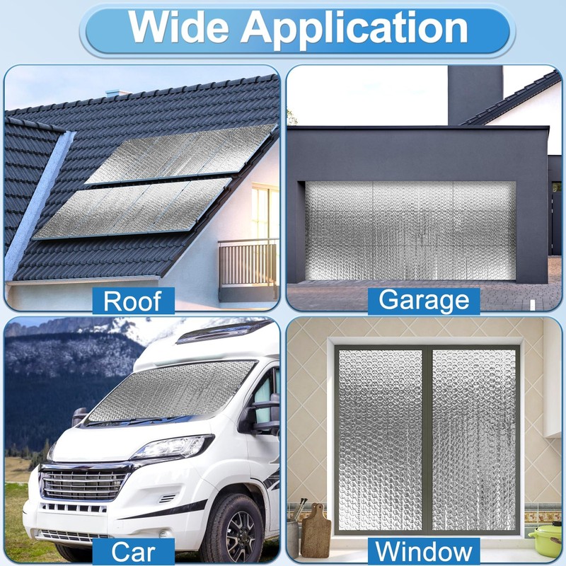 Garage Door Insulation Kit - 16P Double Bubble Window Heat 20.5 x 54 IN gallery