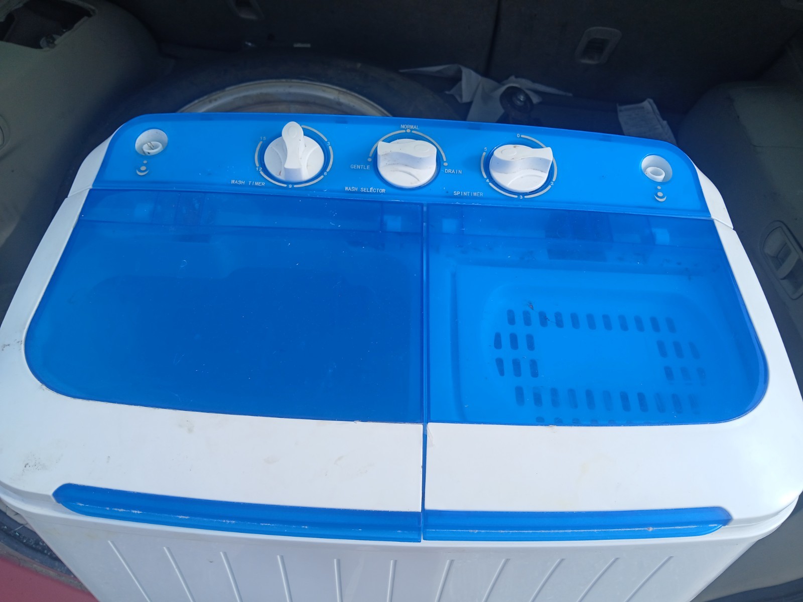 Portable Twin Tub Top-Loading Electric Washing Machine White/Blue ≤400W gallery