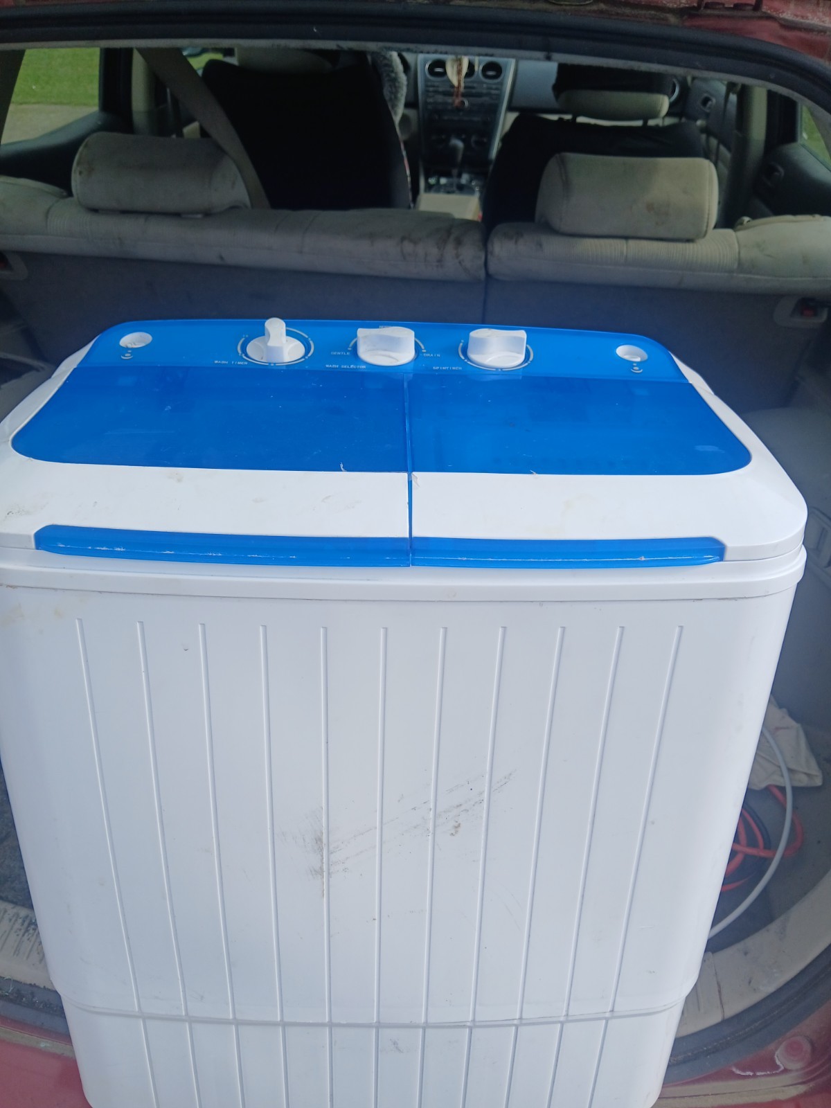 Portable Twin Tub Top-Loading Electric Washing Machine White/Blue ≤400W gallery