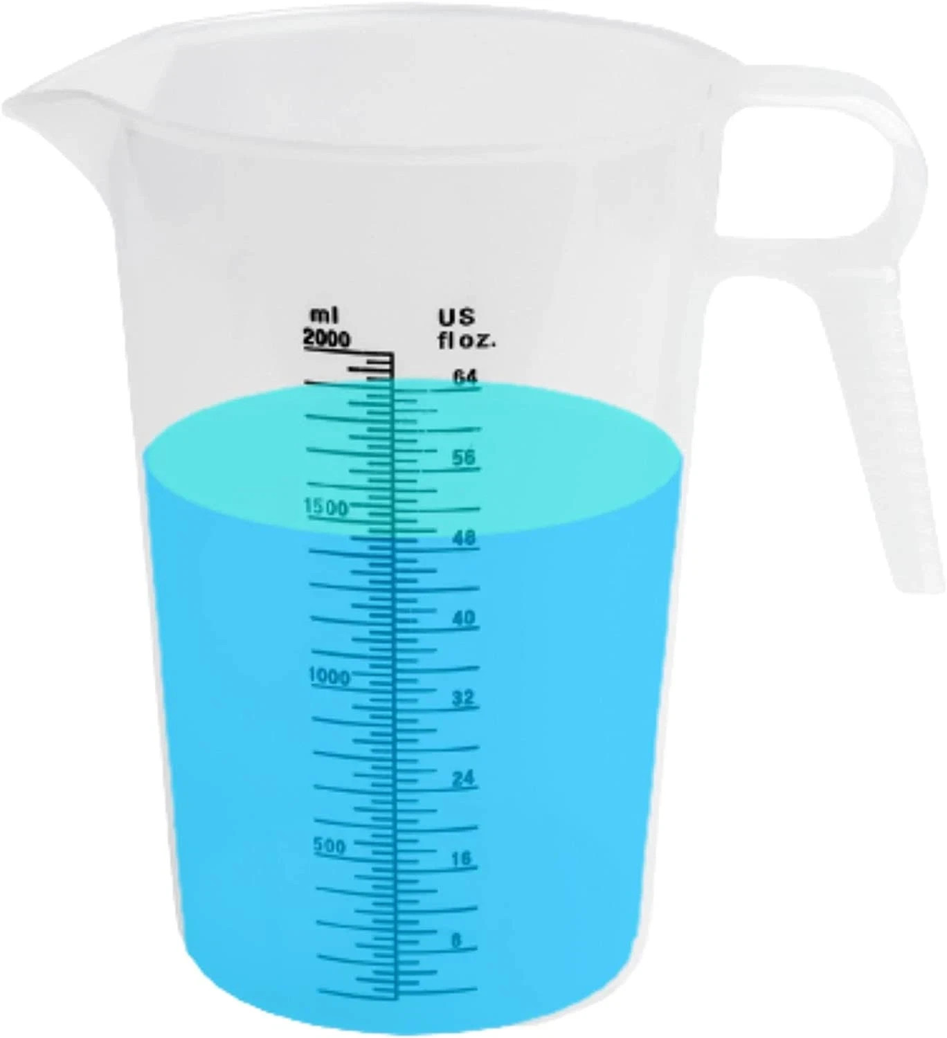 64Oz (1/2 Gallon) Measuring Pitcher, Plastic, Multipurpose - Great for Oil, Chem gallery
