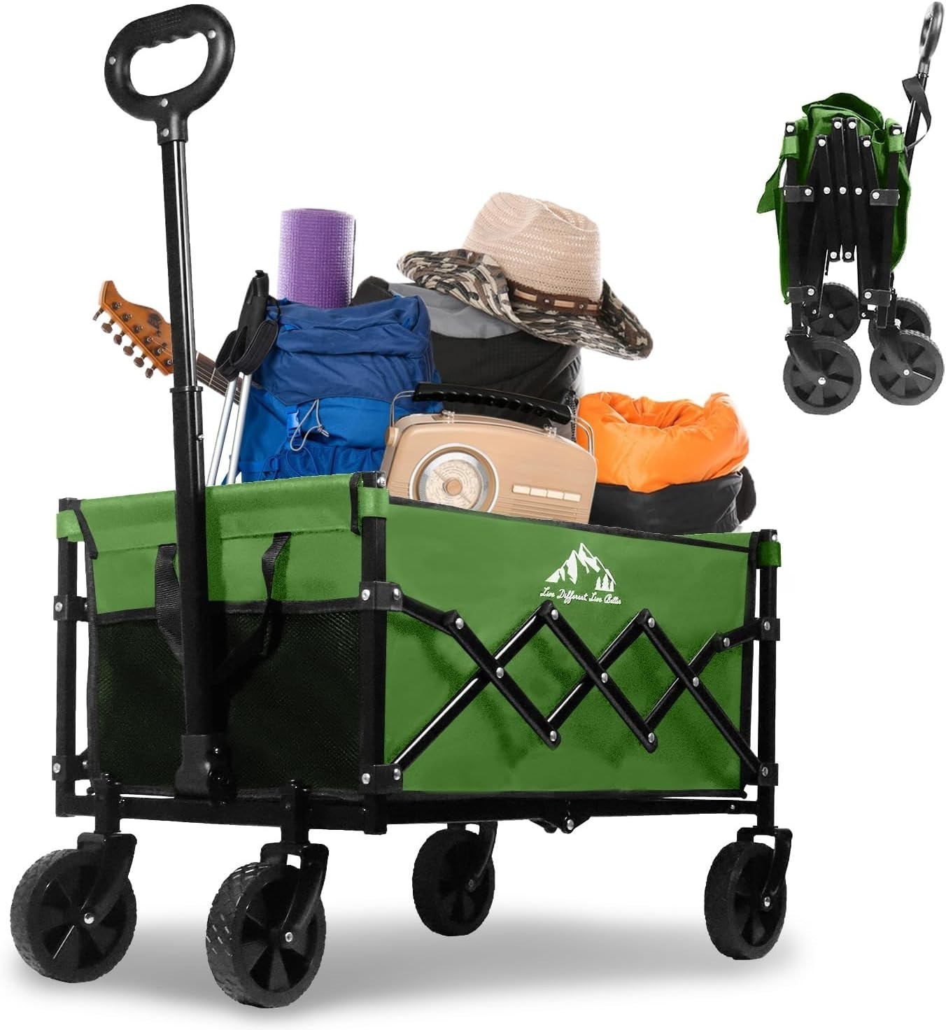 Collapsible Wagon 352LBS Capacity Foldable Large Carts Heavy Duty Outdoor gallery